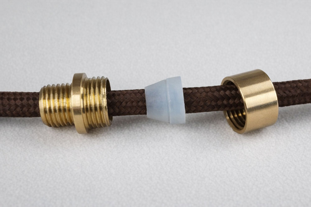 Serre câble électrique Tenso en laiton - blocage de câble - M10x1mm pour petit Ø de câble